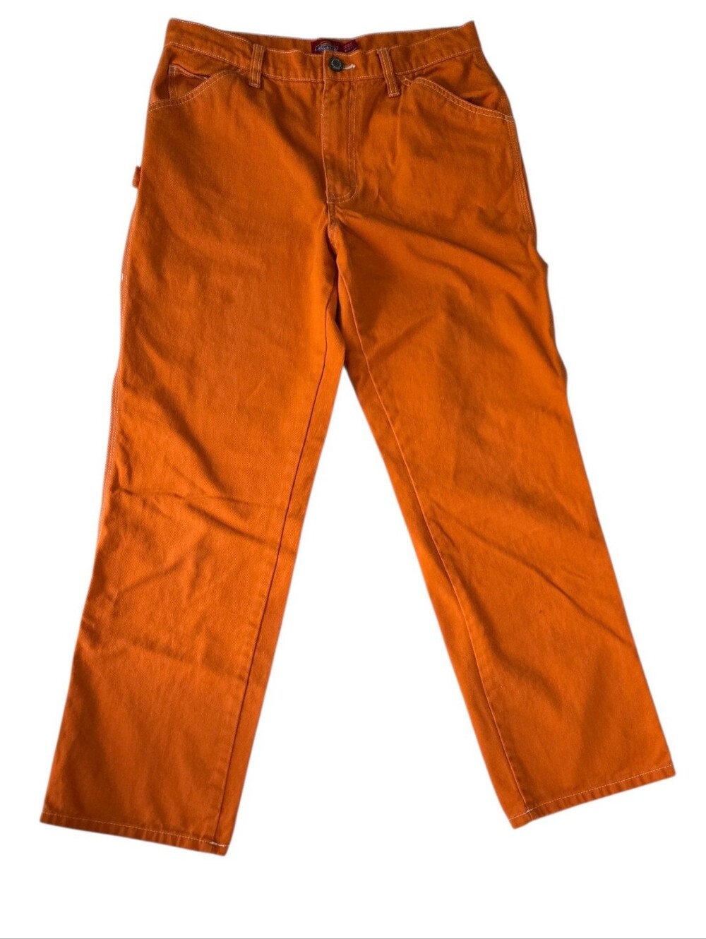 Dickies Girl Orange Carpenter Pants White Stitch Size 5 / 27